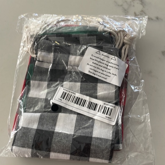 6 pieces plaid cotton gift pouches - Picture 2 of 8